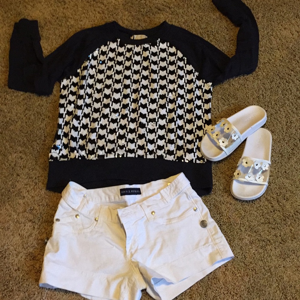 Michael Kors houndstooth sequin  top